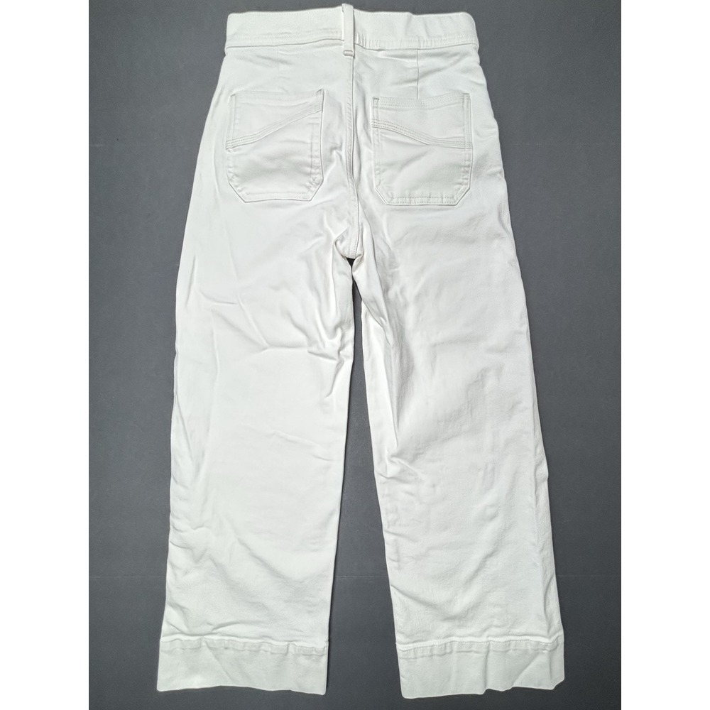 GAP Wide Leg Sky High Cropped Jeans White SAILOR Womens Petite 24/00P Denim - Picture 2 of 11